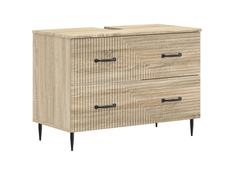  Ensemble de 2 meubles de salle de bain haarlem chêne sonoma cf63162  - Conforama C