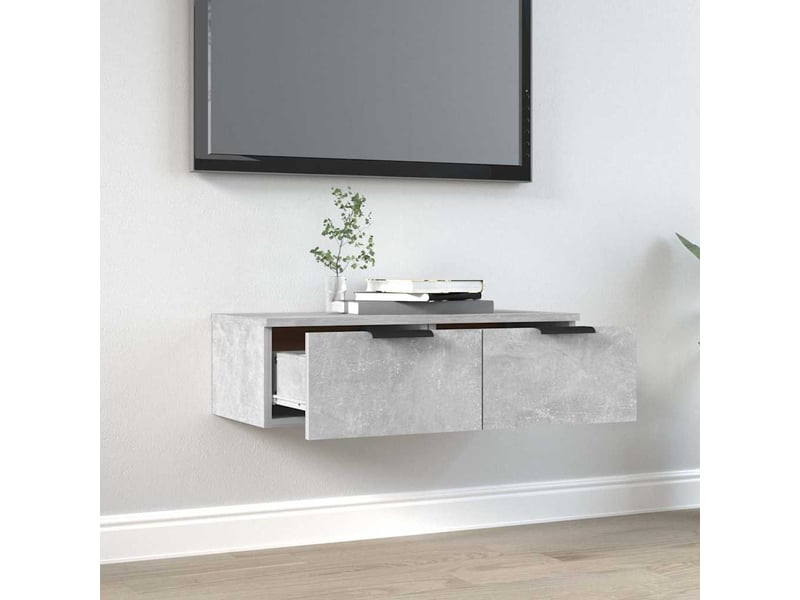  Armoire murale, meuble de rangement gris béton 68x30x20 cm bois d'ingénierie  - Conforama C