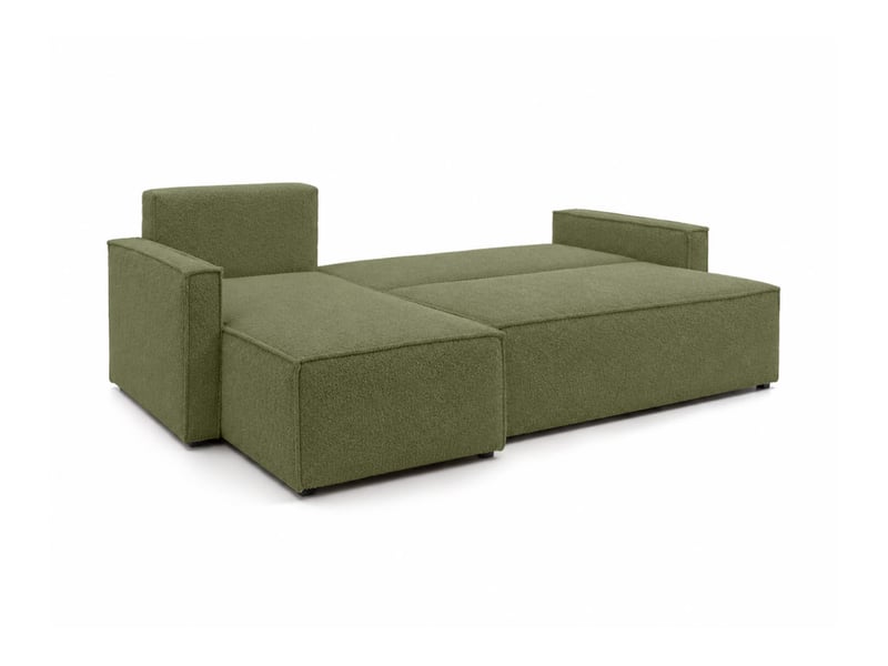  Farah - canapé d'angle reversible convertible 4 places accoudoirs slim en bouclettes texturées  - Conforama C