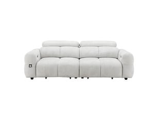 Canapé droit relax électrique <strong>HAYAMI X CONFORAMA</strong> <strong>KUMO</strong> 3 places Tissu Beige