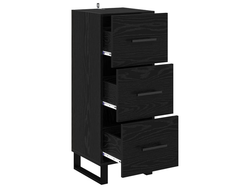  Buffet - bahut - meuble de rangement chêne noir 34,5 x 34 x 90 cm bois d'ingénierie et fer  - Conforama E