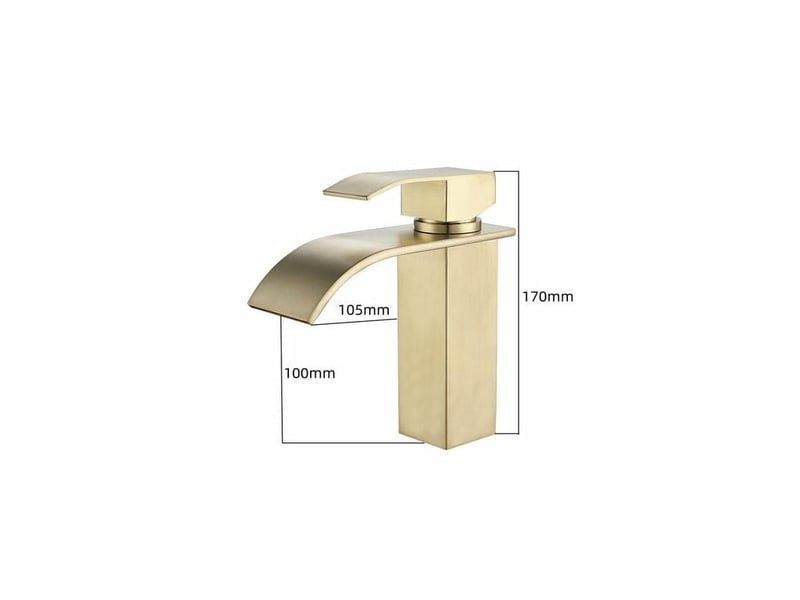  Robinet lavabo cascade doré moderne robinet mitigeur pour salle de bain eau chaude et froide réglable  - Conforama B