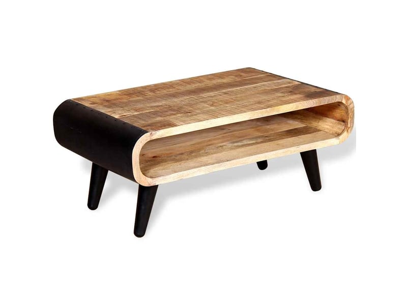  Table basse - table de salon - table à thé bois de manguier brut 90x55x39 cm  - Conforama B