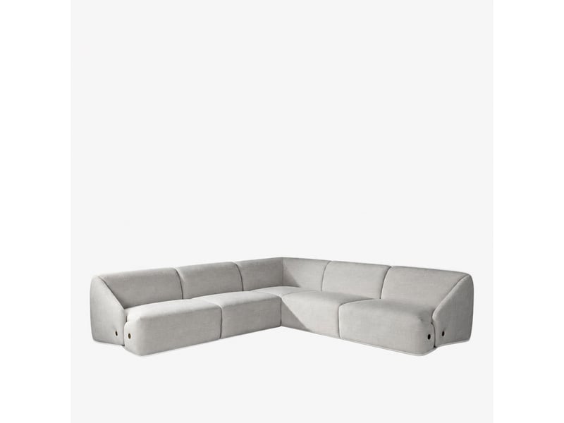  Canapé d'angle modulable en tissu gris clair  - Conforama A