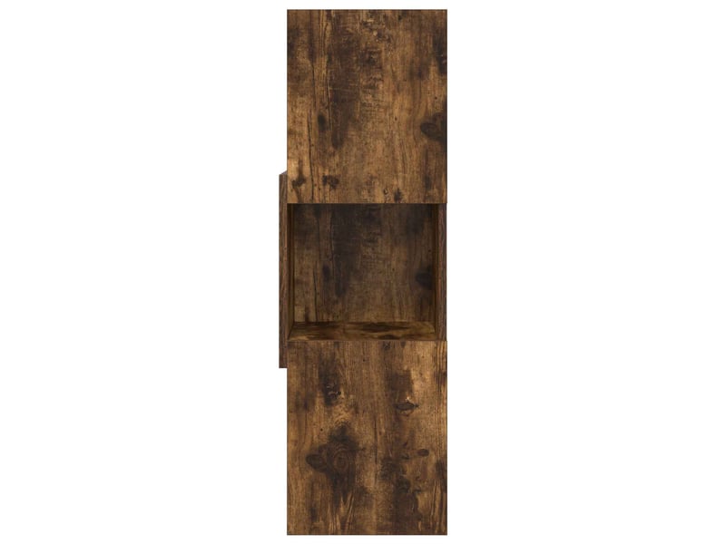  Meuble d'angle, meuble de rangement salon 30,5x30x95cm bois d'ingénierie chêne fumé  - Conforama E