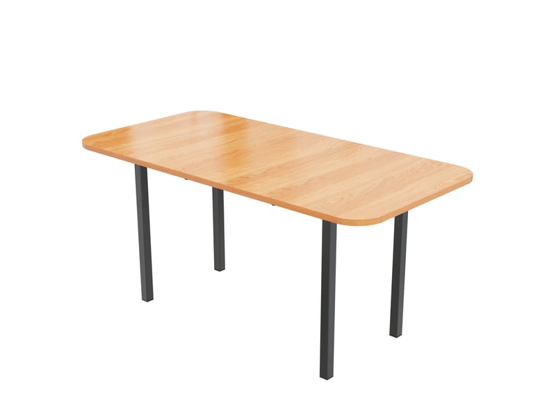 Table à manger extensible 120-160 cm, 4-6 personnes, table de cuisine rectangulaire, pieds en alliage haute résistance - bois naturel - Conforama A