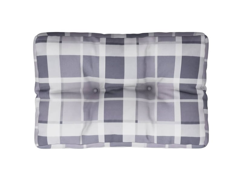  Coussin de palette, coussin de chaise, coussin de canapé motif à carreaux gris 50x40x12 cm tissu cf55359  - Conforama A