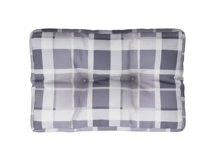 Coussin de palette, coussin de chaise, coussin de canapé motif à carreaux gris 50x40x12 cm tissu cf55359