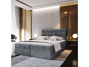 Lit avec rangement 160x200 cm <strong>MASSENO</strong> <strong></strong> coloris gris