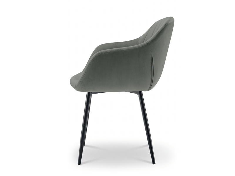  Lot de 4 chaises de salle à manger goeurvant 711 en velours et pieds en métal - gris clair JOD00711AAL-4 - Conforama R