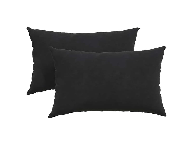  Lot de 2 coussins de canapé, coussins décoratifs noir 50 x 30 cm cf59137  - Conforama A