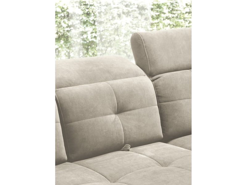  Canapé d'angle beige 5 places angle droit couchage généreux inferno  - Conforama C