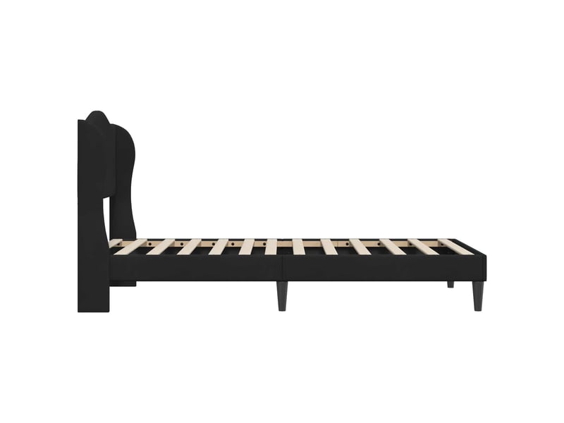  Lit simple- lit adulte -  cadre de lit avec tête de lit noir 80 x 200 cm velours  - Conforama D