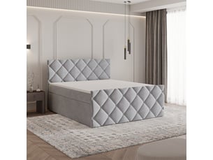 Lit avec rangement 160x200 cm <strong>MASSENO</strong>  <strong></strong> coloris gris