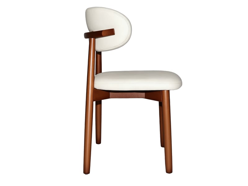  Chaises de salle à manger bois massif noyer lot de 2 avec dossier ergonomique et pieds bois antidérapants  - Conforama E