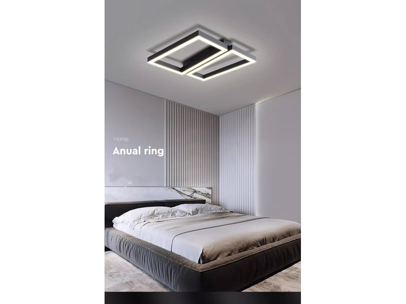  Plafonnier led design en aluminium forme carrée – 40x40 cm, blanc chaud  - Conforama E