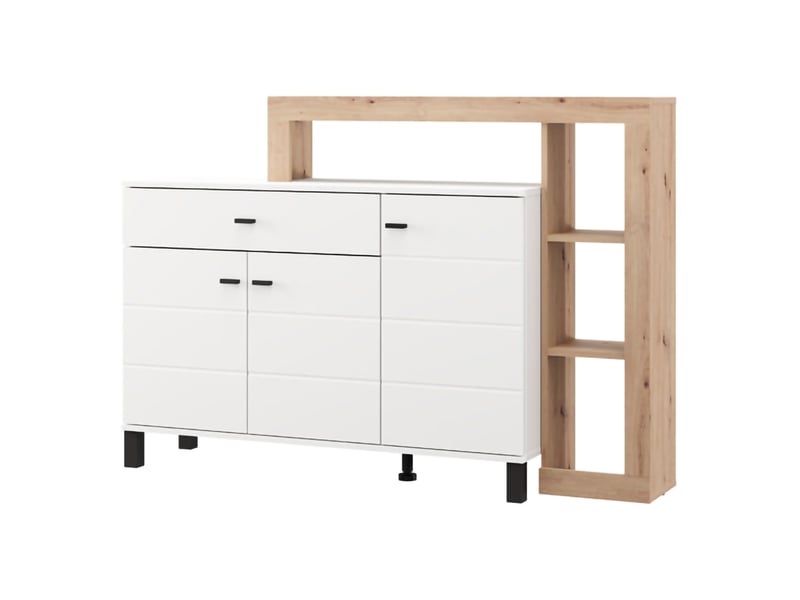  Credenza piriap, buffet 5 étagères, 145x35x101h cm blanc Piriap - Conforama A