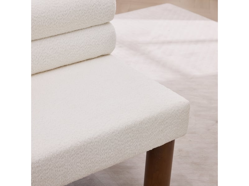  Banquette,116x59x72 cm,style contemporain,tissu bouclette,beige  - Conforama E