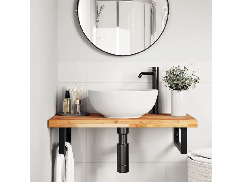 Dessus de meuble de salle de bain finition à l'huile 100x40x4cm - Conforama A