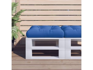 Coussin de palette, coussin de chaise, coussin de canapé bleu royal 60x60x12 cm tissu cf55322
