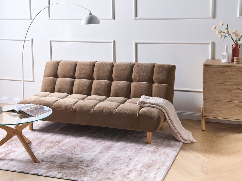 Canapé-lit 2 places risor tissu marron - Conforama B