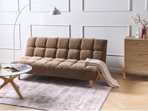 Canapé droit fixe BELIANI 2 places Tissu marron