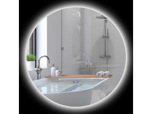 Miroir de salle de bain lumineux led rond tactile antibuée ø 80 cm