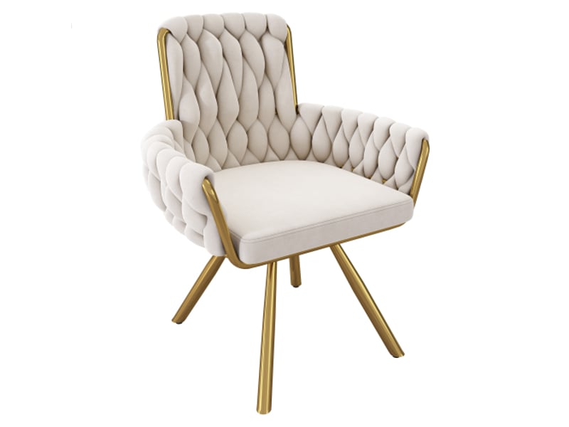  Lot de 6 chaises en velours coloris beige chaise beige - Conforama E