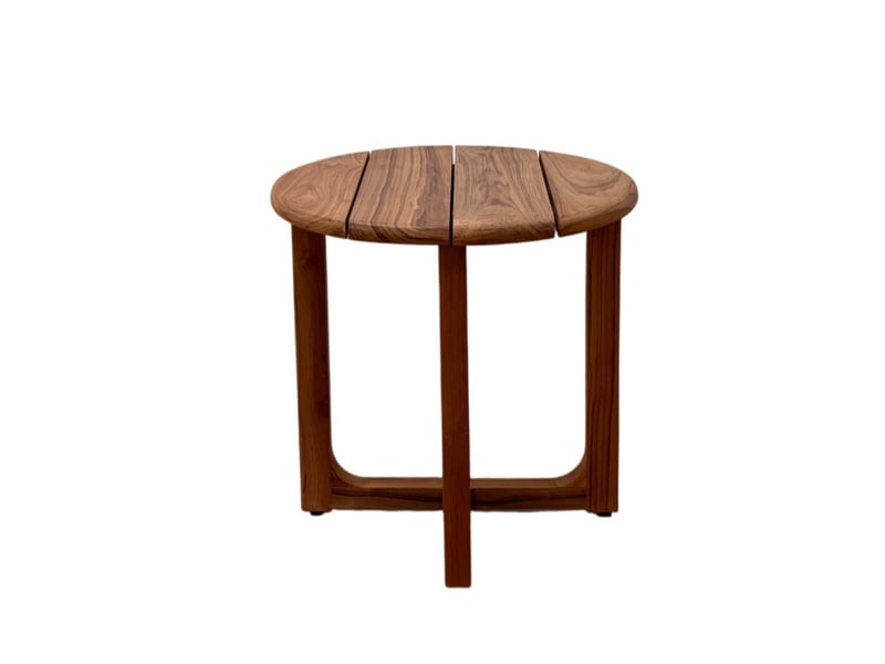  Table d'appoint ronde en bois de teck  - Conforama A