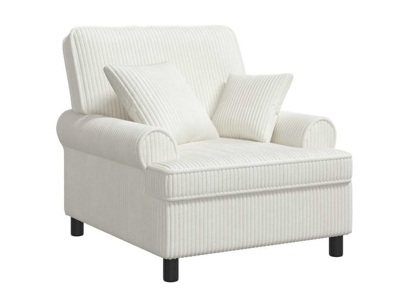  Vidaxl fauteuil xl avec coussins crème tissu à 1,5 lignes  - Conforama A