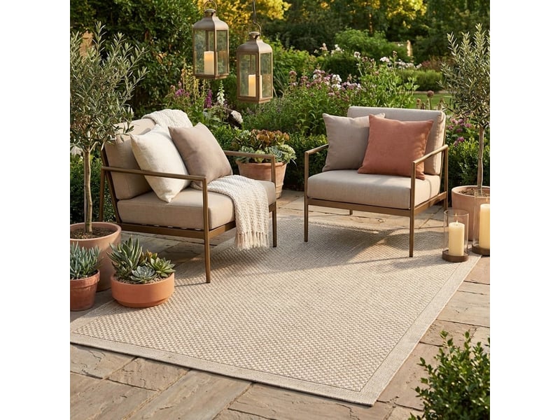  Tapis d'extérieur en polypropylène effet sisal gris grace  - Conforama B
