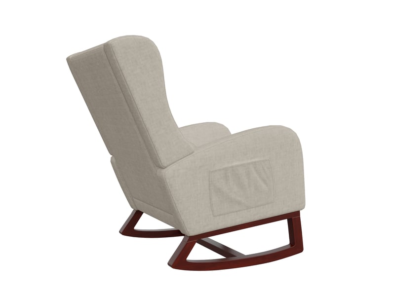  Fauteuil à bascule - 67 x 98 x 99 cm - beige - en tissu velours mat - chaise à bascule avec repose-pieds et pieds en bois  - Conforama D