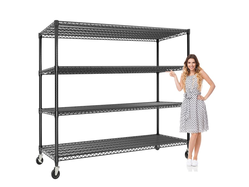  Rayonnage étagère métallique roulante ultra-résistante – rangement lourd garage, cuisine, cave, bureau, entrepôt 150x60x188cm PHK_3ACPDG5W - Conforama A