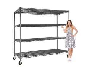 Rayonnage étagère métallique roulante ultra-résistante – rangement lourd garage, cuisine, cave, bureau, entrepôt 150x60x188cm