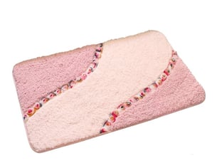 Tapis de bain en microfibre, motif floral - 40 x 60 cm