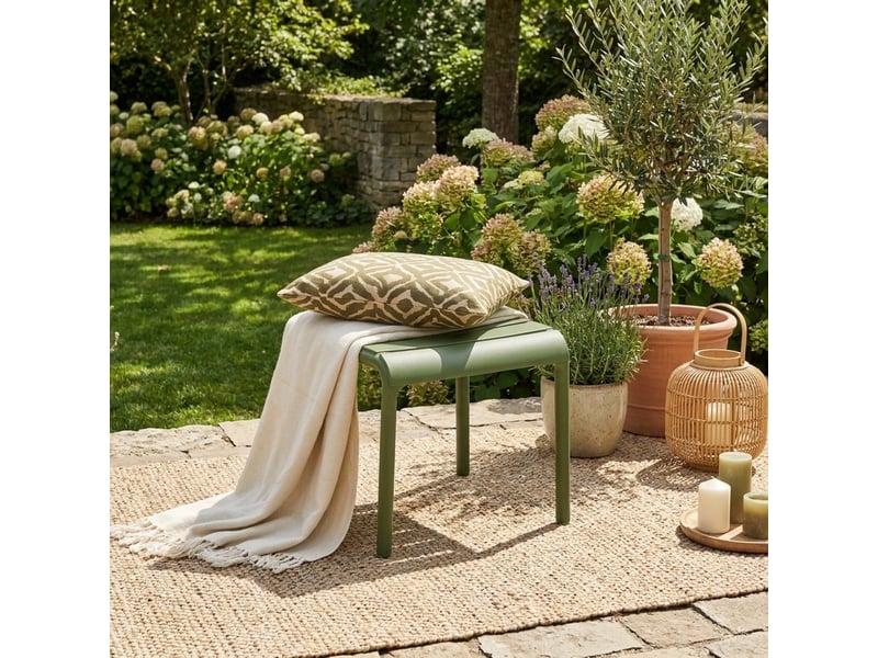  Table basse d'extérieur en polypropylène et fibre de verre bard - vert foncé  - Conforama B
