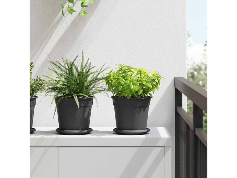 Jardinière - pots de plantes 24 pcs noir plastique - Conforama B