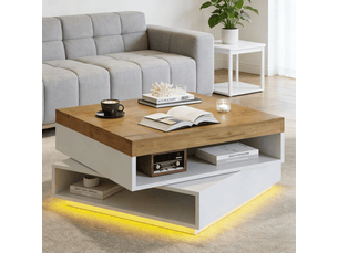 Table basse carré(e) coloris bicolore LPOSPI - 65 cmx65 cm
