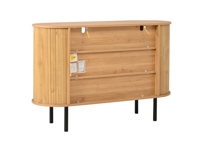  Buffet bas 120x40x80 cm naturel avec étagères réglables Fay Lum - Conforama E