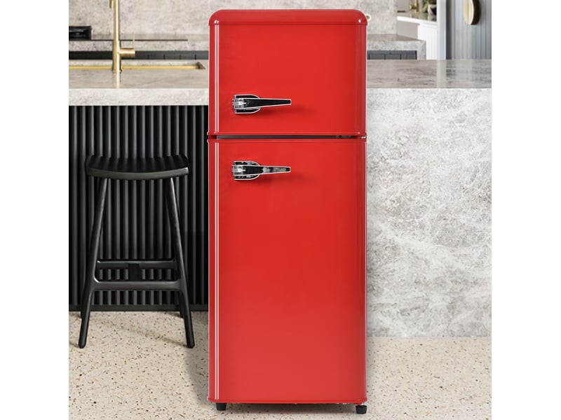  Réfrigérateur-congélateur 41x45,5x105,5 cm double porte rouge  - Conforama C