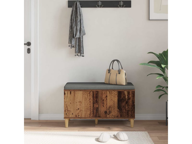  Banc d'entrée, banc interieur avec coussin bois ancien 80x38x46 cm shl1774  - Conforama D