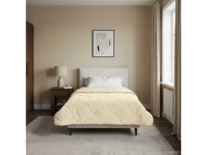  Duvet - couette complet toute l'année matelassé crème 135 x 200 cm  - Conforama B