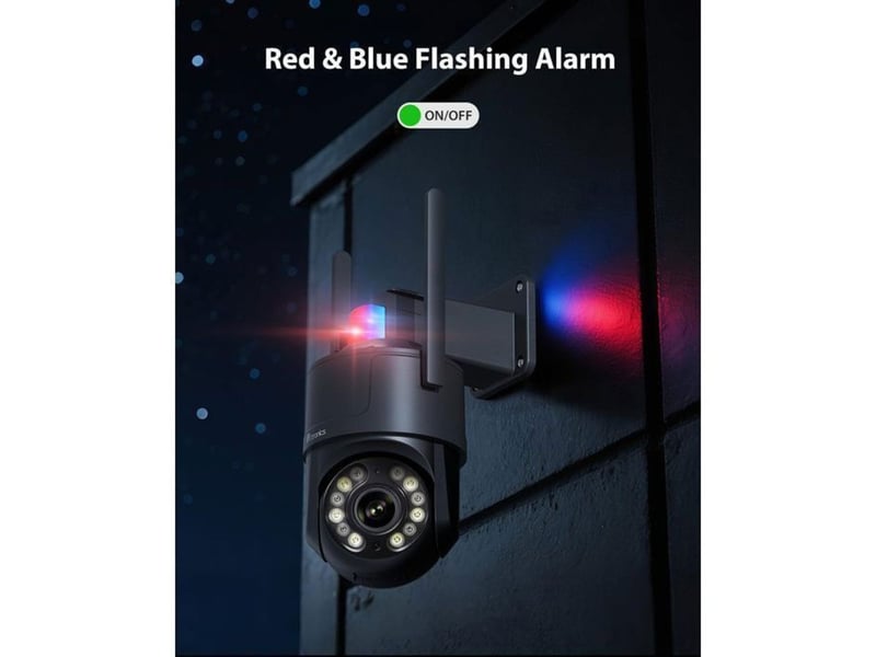 Caméra de sécurité extérieure ptz dôme 4k wifi double bande avec détection ia, projecteur couleur et sirène 149519_AABJY29593_6_DROPFR - Conforama E