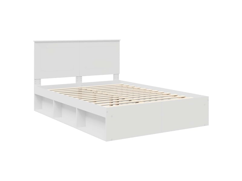  Lit double- lit adulte -  cadre de lit blanc 140 x 200 cm bois de pin massif  - Conforama C