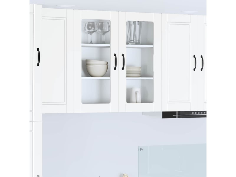  Meuble mural de cuisine, cabinet en verre mural blanc 80x31x80cm shl6250  - Conforama B