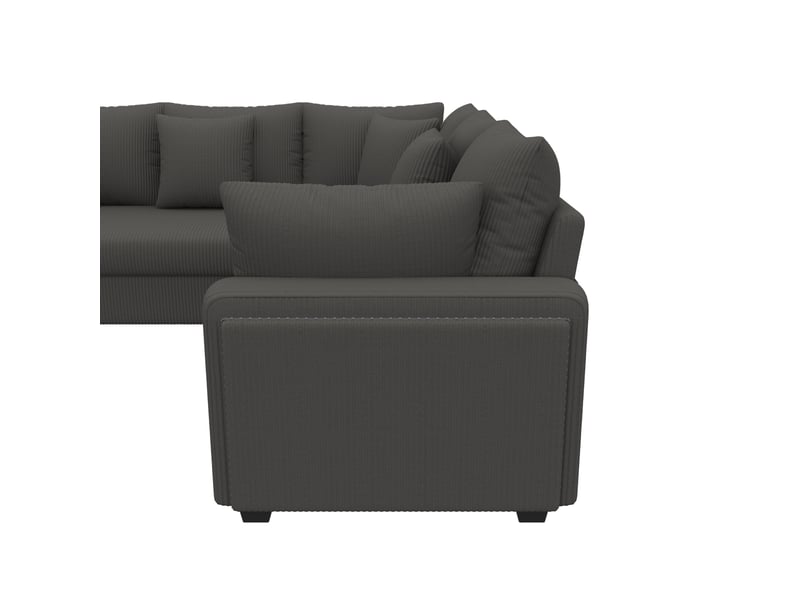  Canapé d’angle 5 places 198x198x83 cm led et ports usbusb-c bois gris  - Conforama D