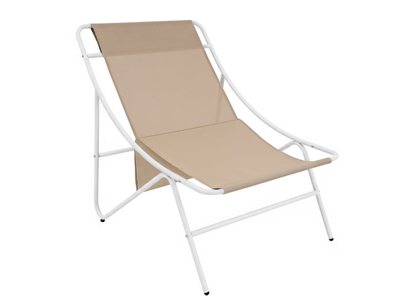 Ensemble bistro de jardin crème 3 pièces, 2 fauteuils avec coussins épais, table basse, cadre en acier thermolaqué, mobilier extérieur terrasse 216742 - Conforama D