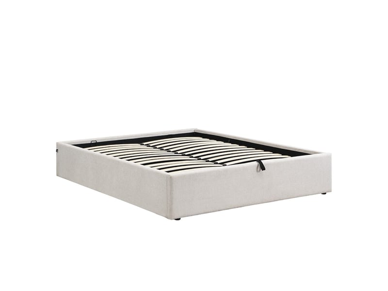 Lit coffre 140x190 cm en tissu chiné - alix  - Conforama E