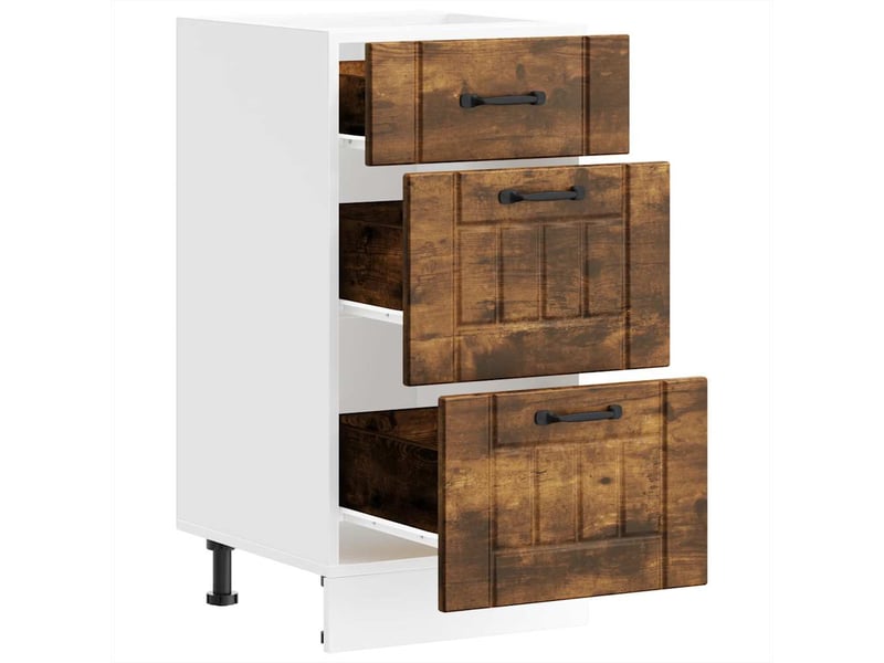  Meuble de rangement, armoire de cuisine lucca chêne fumé bois ingénierie shl1452  - Conforama E