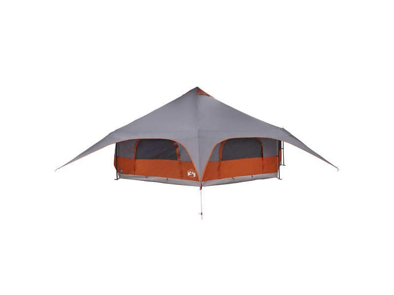  Tente de camping, tente familiale 18 personne gris et orange  - Conforama C